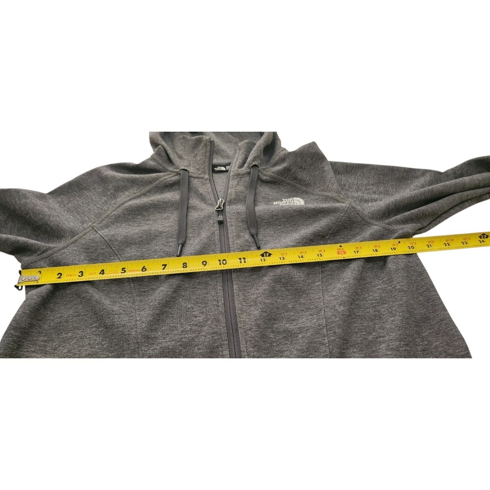 The North Face Womens Grey Heathered Full Zip Hoodie Sweatshirt XL Thumbholes - Picture 8 of 8